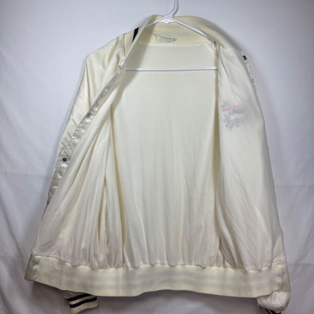 Vintage Daytona Nascar Racing Jacket Cream Satin Bomber Menswear Sz M/L - Picture 11 of 11